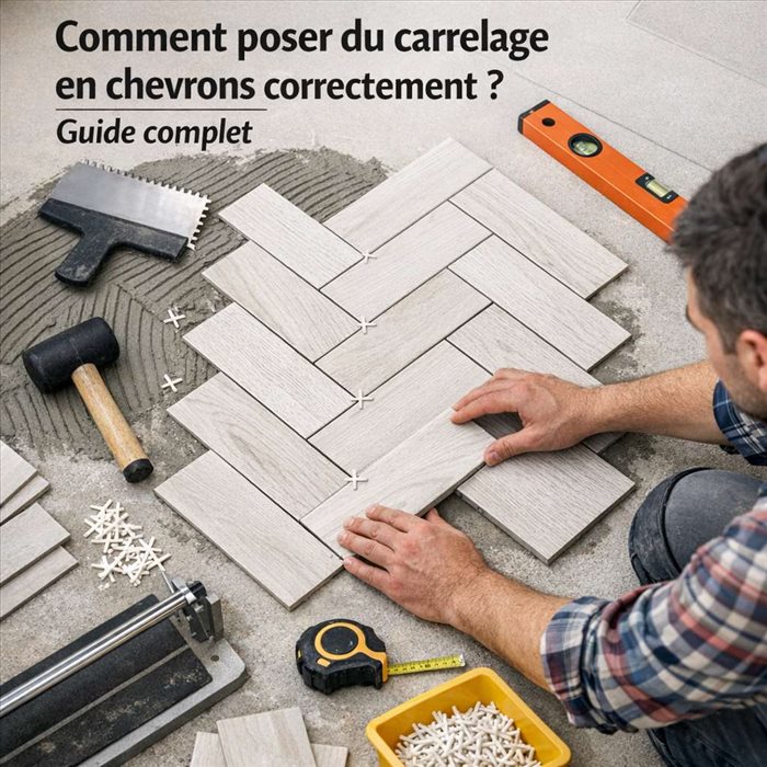 Poser du carrelage en chevrons : méthode simple et précise