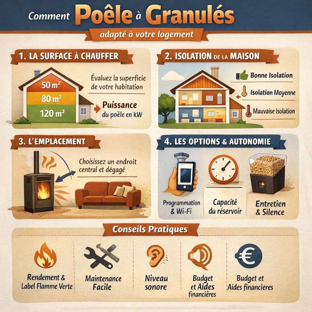 Comment choisir un poêle à granulés adapté à votre logement ?