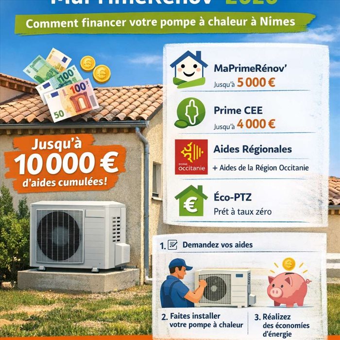 MaPrimeRénov' 2026 : comment financer votre pompe à chaleur à Nîmes ?