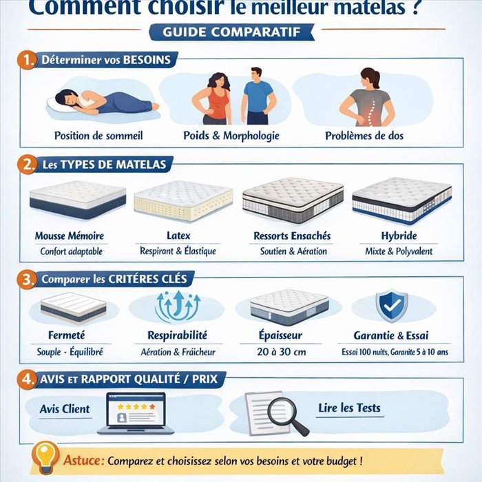 Comment choisir le meilleur matelas ? Guide & Comparatif